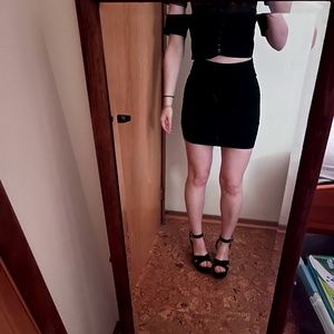 Black tight mini skirt